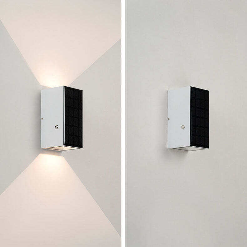 Modern Black Die-Cast Aluminum Solar Wall Light