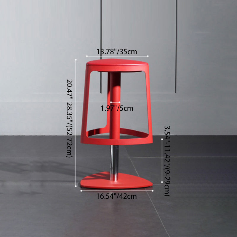 Contemporary Plastic Iron Triangle Swivel Bar Stool
