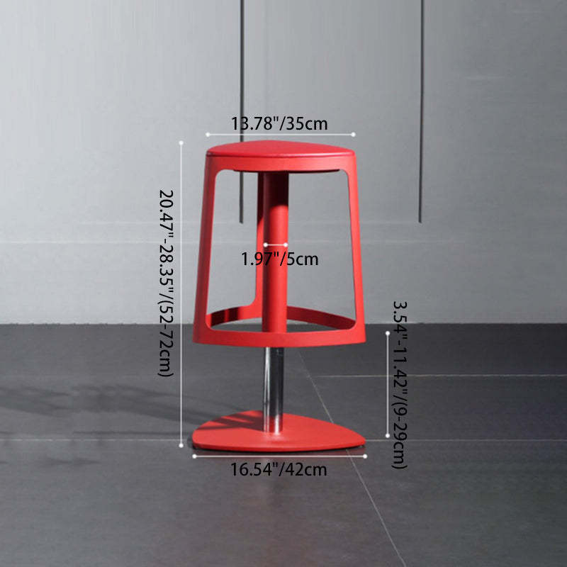 Contemporary Plastic Iron Triangle Swivel Bar Stool