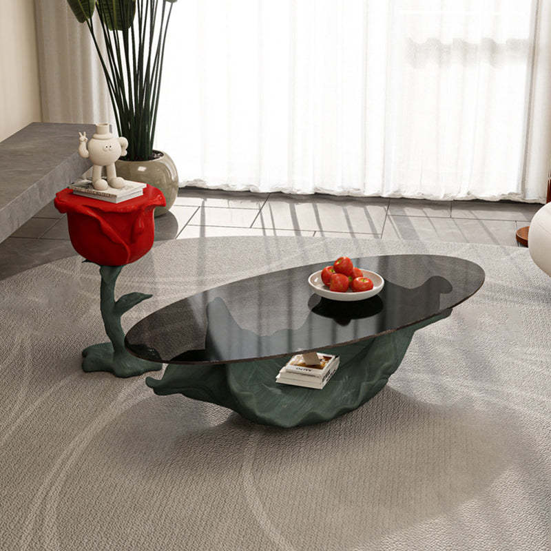 Contemporary Red Rose Shape Coffee Table