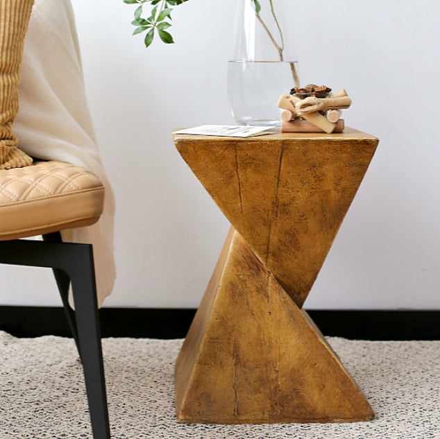 Industrial Geometric Magnesium Clay Side Table — Gray