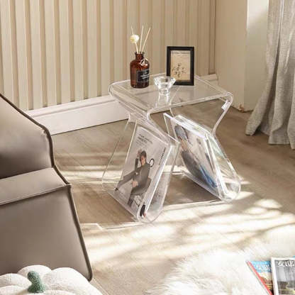 Modern Irregular Curved PMMA Side Table
