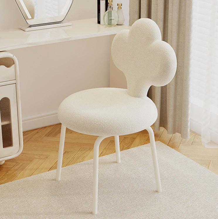 Contemporary Cloud Lambswool Swivel Vanity Stool
