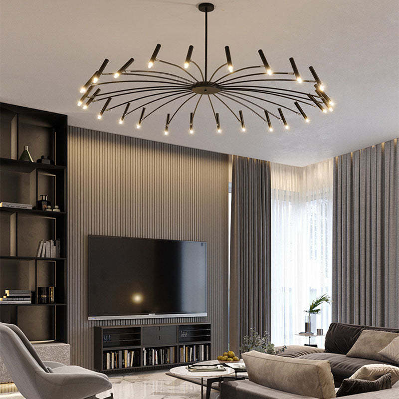 Scandinavian Radioactive Iron Aluminum Chandelier