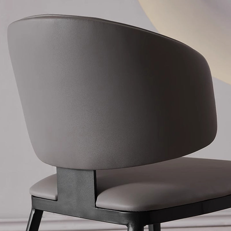Minimalist Microfiber Leather Steel Dining Chair