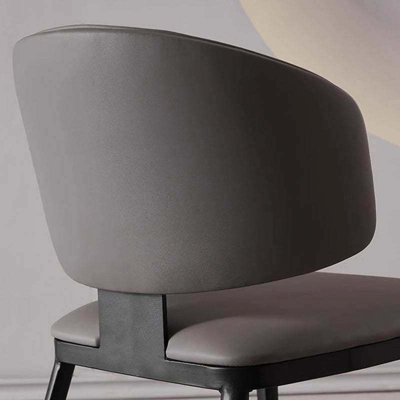 Minimalist Microfiber Leather Steel Dining Chair