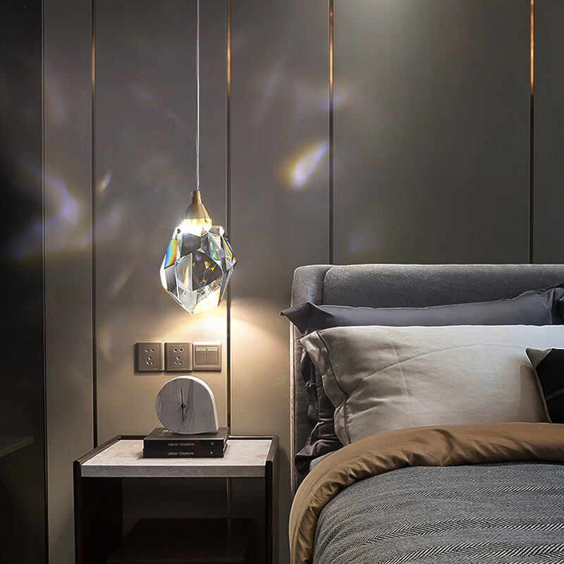 Gold crystal pendant lighting for hallway — Warm White (3000K) / 220V-240V (UK/AU