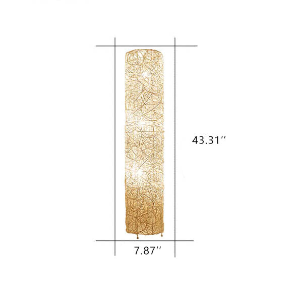 Minimalist Rattan Weaving Column 3-Light Floor Lamp