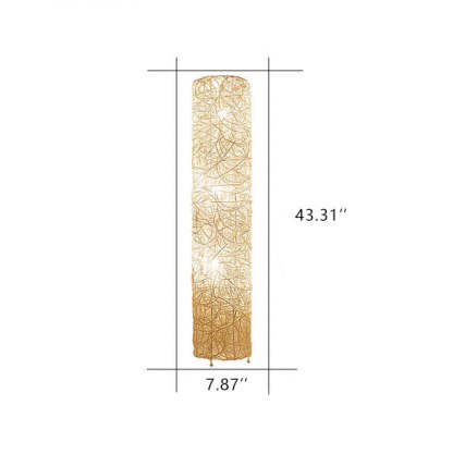 Minimalist Rattan Weaving Column 3-Light Floor Lamp