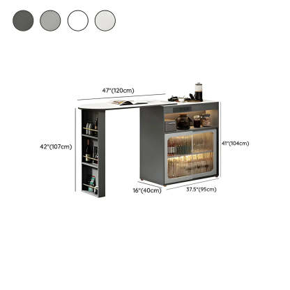 Modern Multi-Functional Bar Table with Shelves