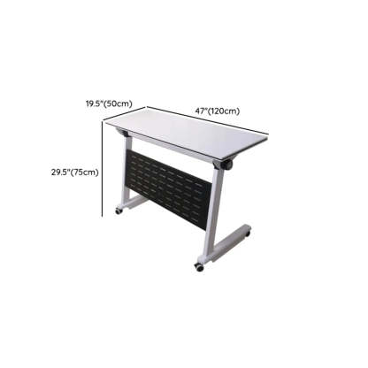 Foldable Wood Shelving Writing Desk with Casters