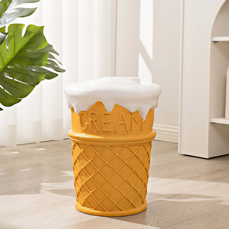 Cream resin cylindrical ice accent chairs - creative