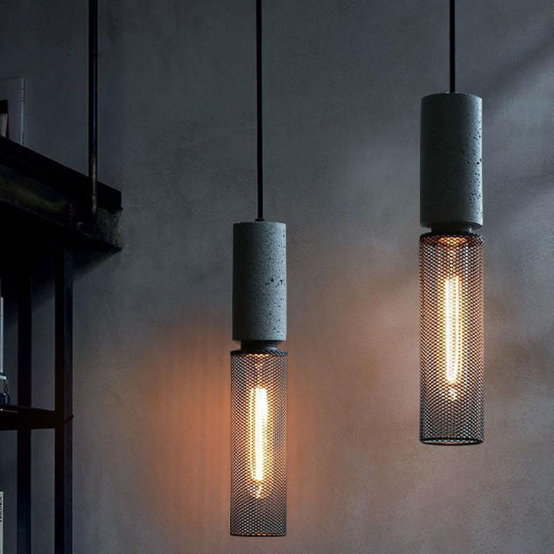 Industrial Tapered Cement Iron Pendant Light