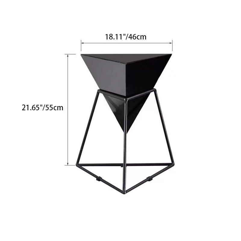 Nordic Pyramid Glass Slate Side Table — Slate / Black / Black