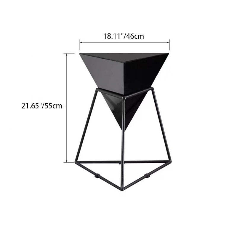 Nordic Pyramid Glass Slate Side Table — Slate / Black / Black