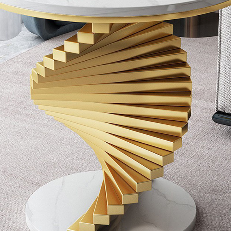 Scandinavian Stepped Marble Metal Coffee Table