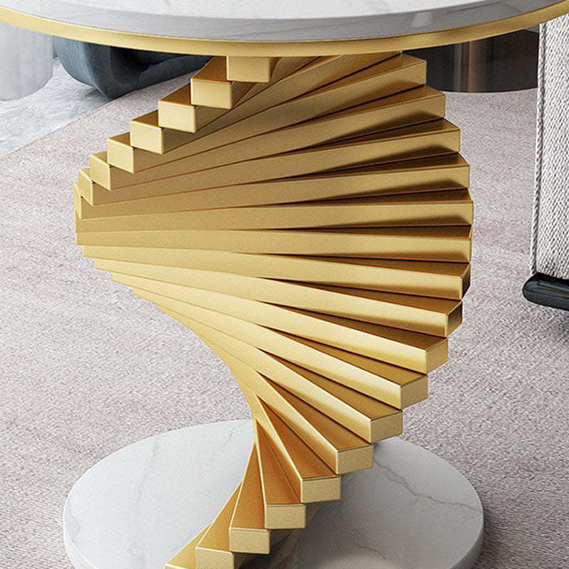 Scandinavian Stepped Marble Metal Coffee Table