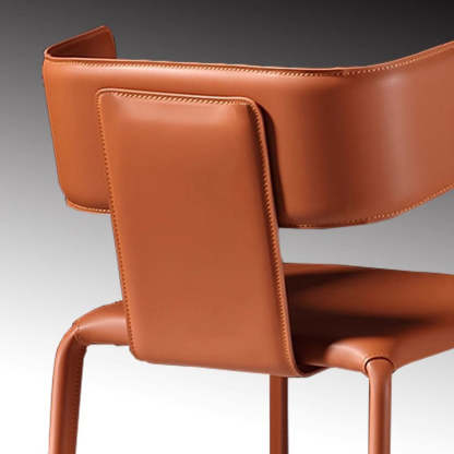 Contemporary Leather Steel Dining Chair