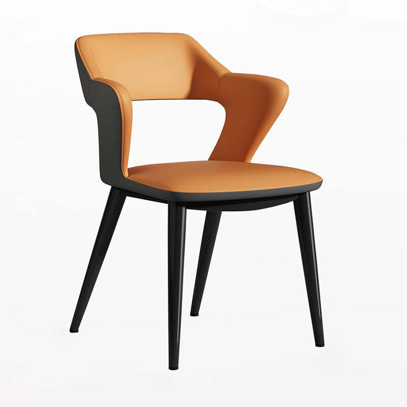 Scandinavian Leather Fabric Wing Dining Chair