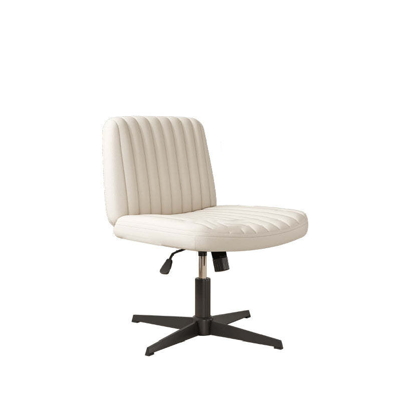 Minimalist Rectangular Iron Leather Armless Chair