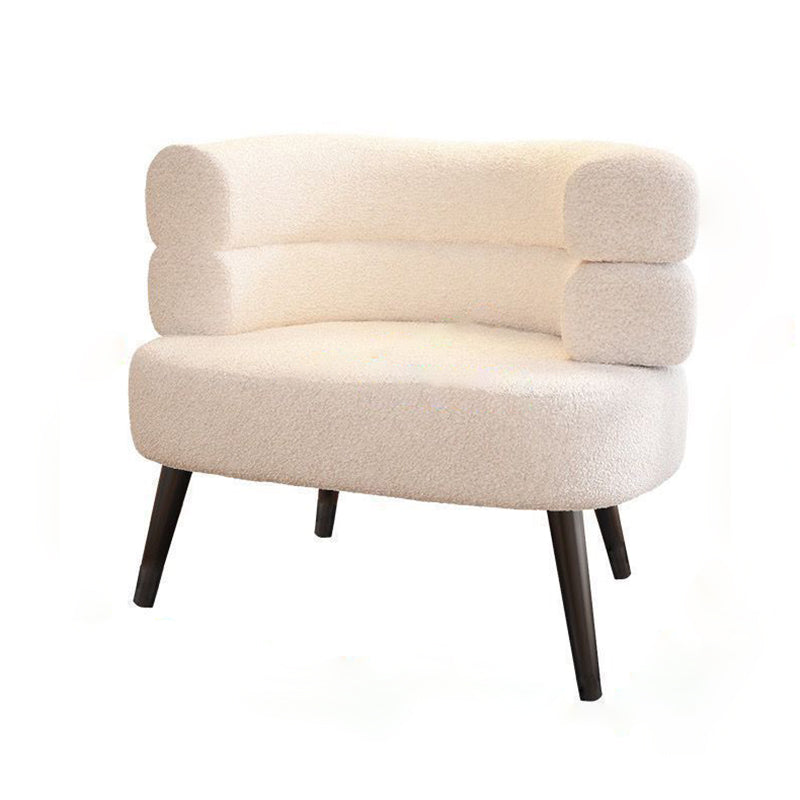 Nordic Round Lambswool Upholstered Vanity Stool