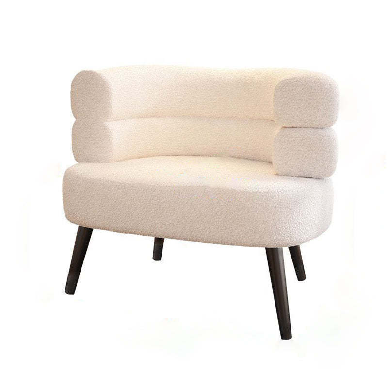 Nordic Round Lambswool Upholstered Vanity Stool