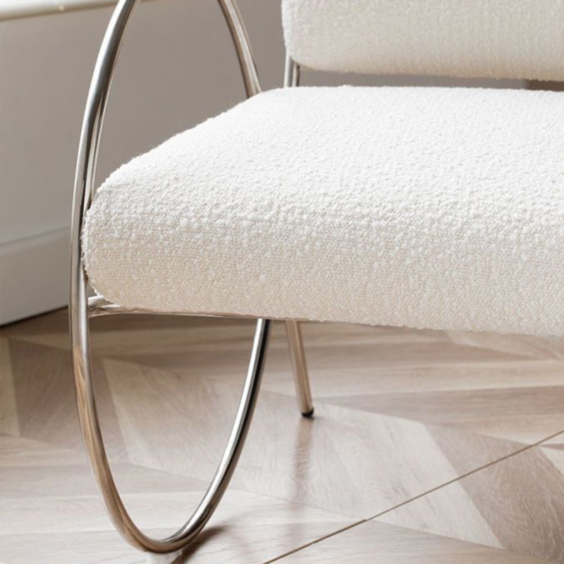 Modern Curved Lambswool Steel Recliner