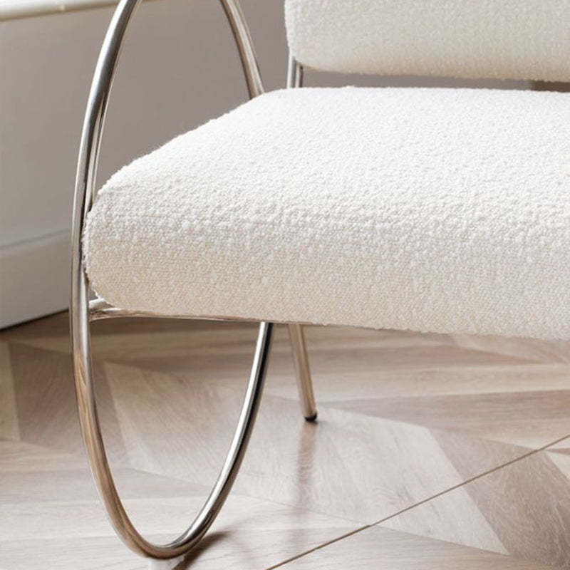 Modern Curved Lambswool Steel Recliner