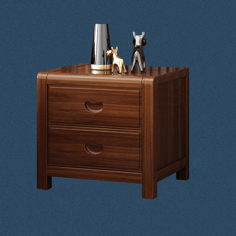 Vintage Rectangular Wood 2-Drawer End Table