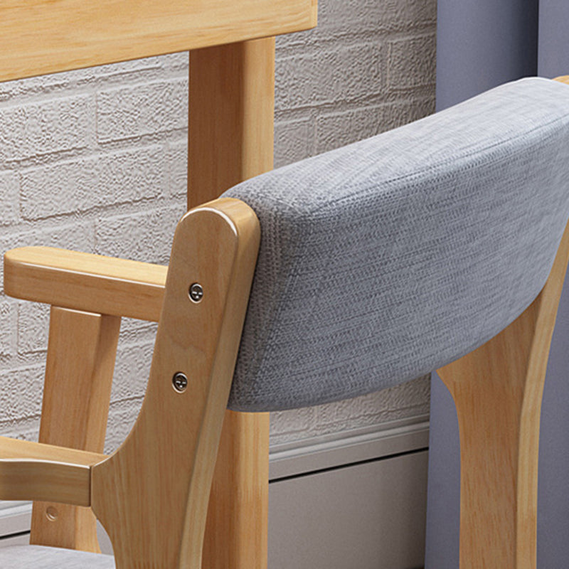 Nordic Rubberwood Desk Chair — Height Adjustable / Blue