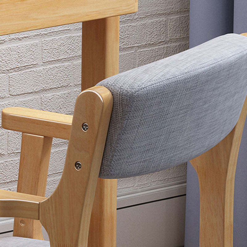 Nordic Rubberwood Desk Chair — Height Adjustable / Blue