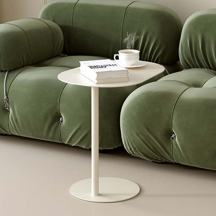 Minimalist Geometric Round Iron End Table
