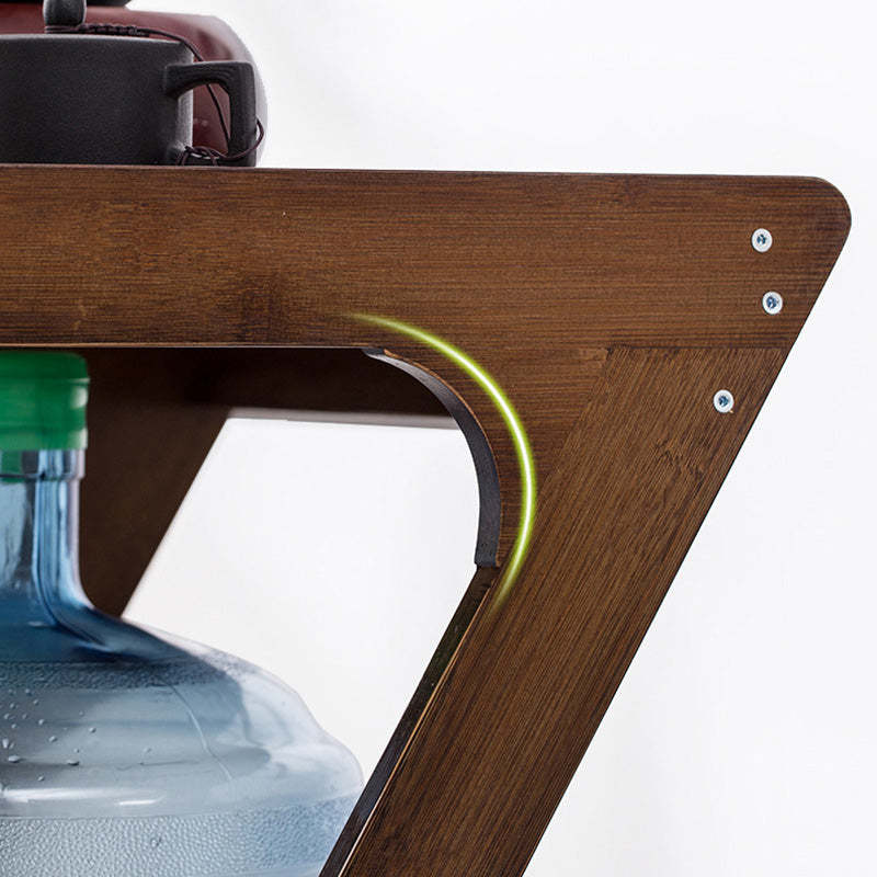 Vintage Z-Shape Wood Rolling End Table