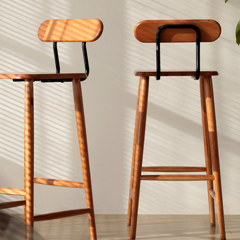 Nordic Square Wood Iron Bar Stool