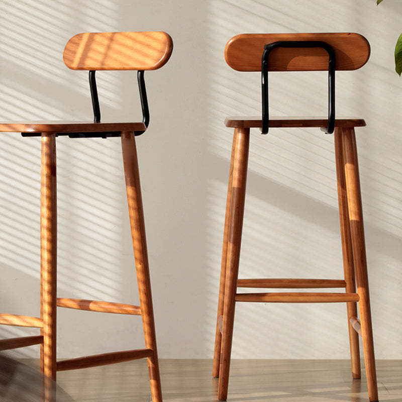 Nordic Square Wood Iron Bar Stool