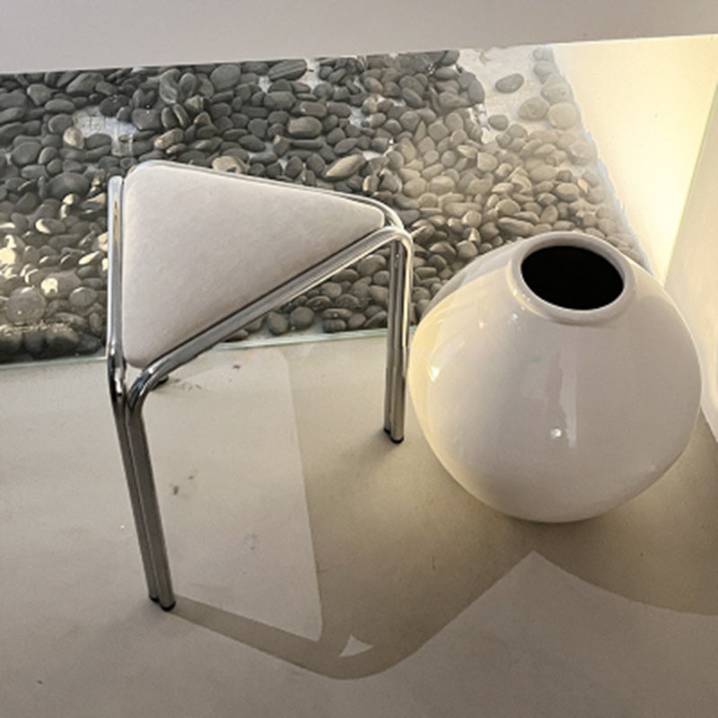 Minimalist Triangle Fabric Steel Vanity Stool