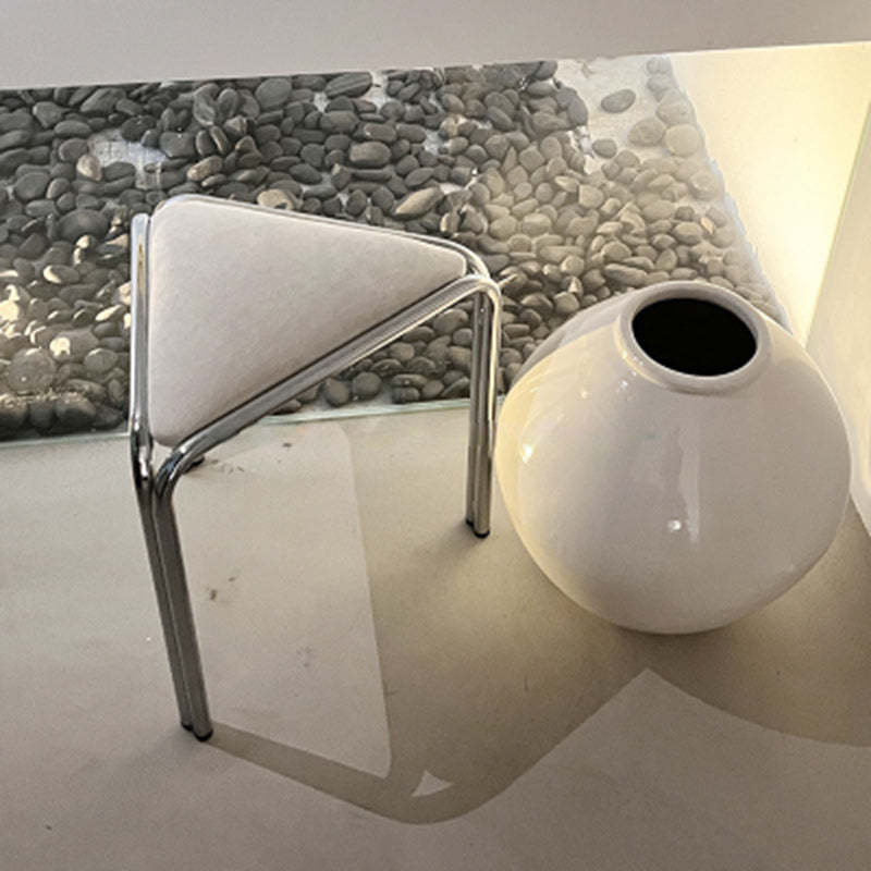 Minimalist Triangle Fabric Steel Vanity Stool