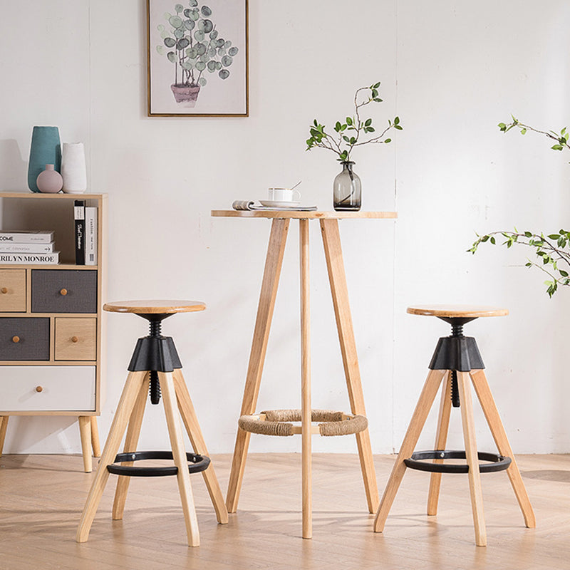 Scandinavian Tripod Wood Bar Stool