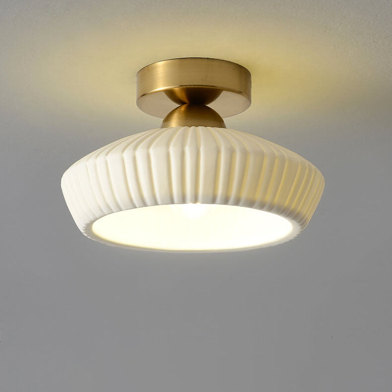 Modern Ceramic Disc Semi-Flush Ceiling Light