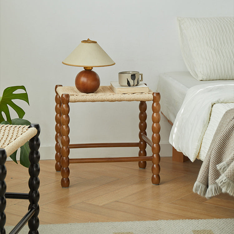 Vintage Wood Kraft Rope Coffee Table — Original Wood Color