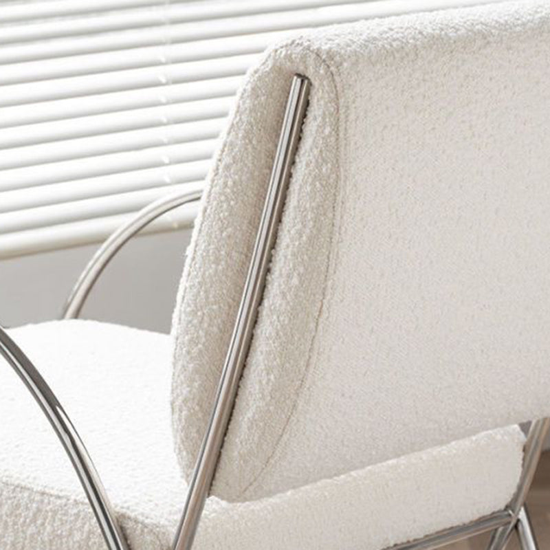 Modern Curved Lambswool Steel Recliner