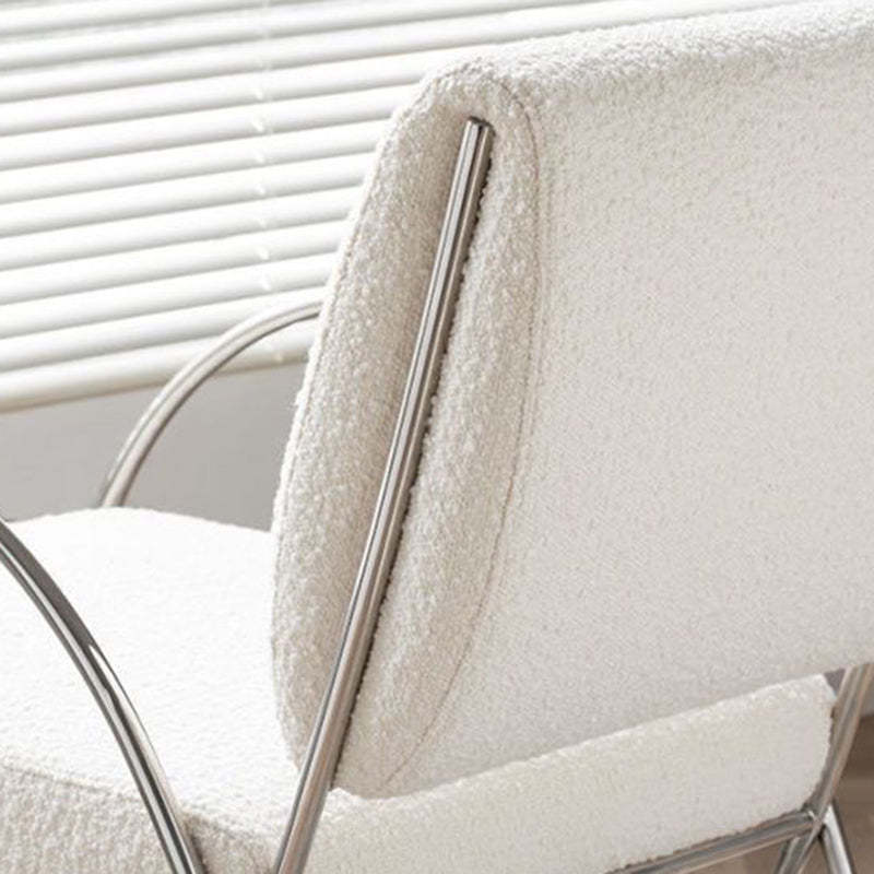 Modern Curved Lambswool Steel Recliner