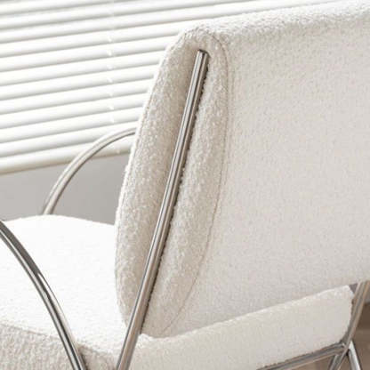 Modern Curved Lambswool Steel Recliner