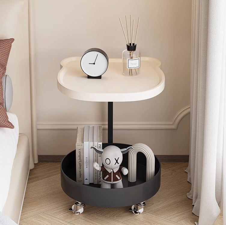 Nordic Round Wood 2-Tier Side Table