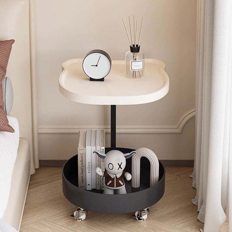 Nordic Round Wood 2-Tier Side Table