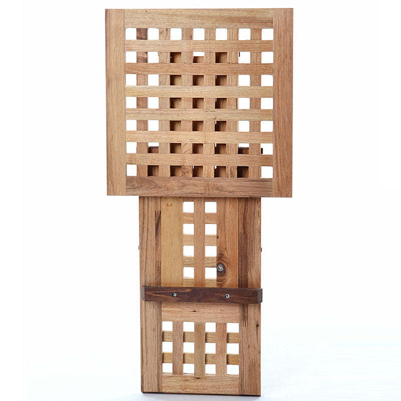 Traditional Rustic Wood Backless Chair