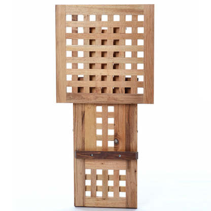 Traditional Rustic Wood Backless Chair