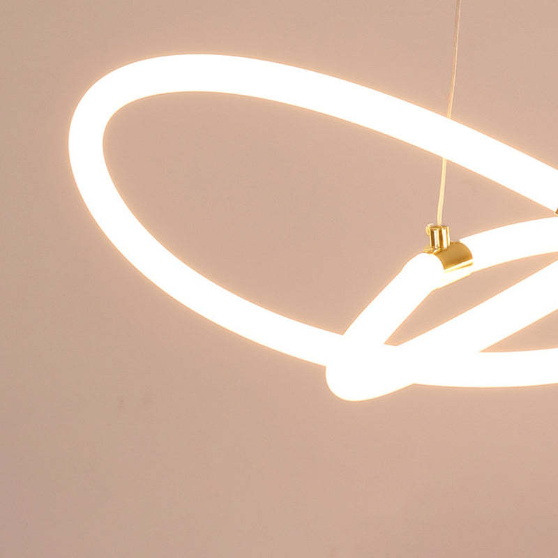 Nordic Acrylic Bending Tube Island LED Chandelier — Neutral Light (4000K) / Straight Line Tube / 110V-120V For US/CA