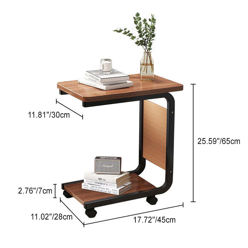 Minimalist Steel Side Table on Wheels