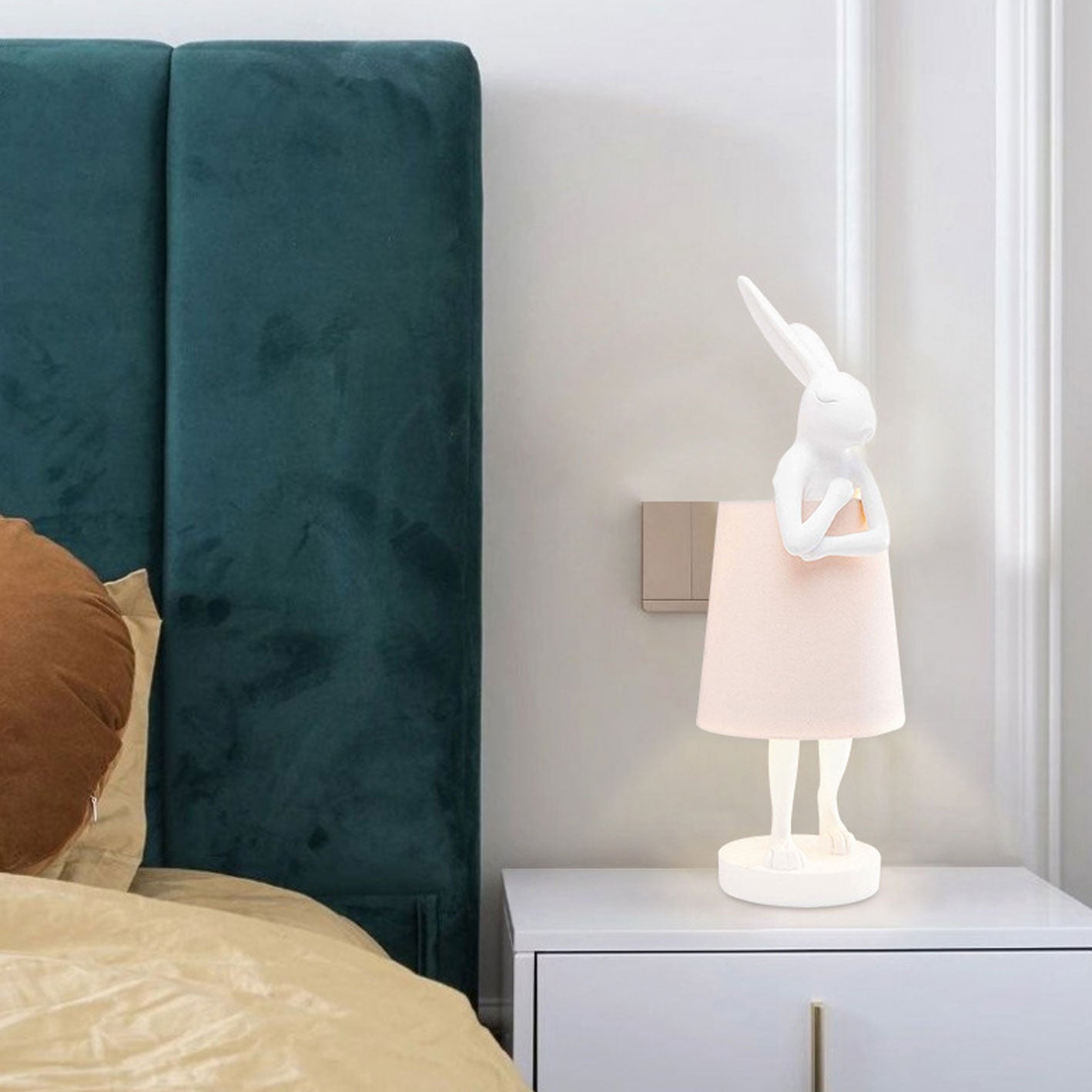 White luxury rabbit apron table lamps — 220V-240V (UK/AU)